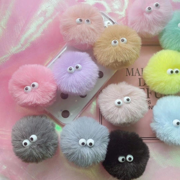 Cartoon Plush Fur Ball Animal Airbag Retractable Mobile Desktop Stand Cute Folding Fastened Ring Lazy Gift