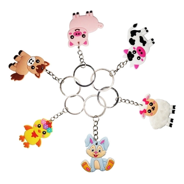 Cartoon Style Animal PVC Unisex Bag Pendant Keychain