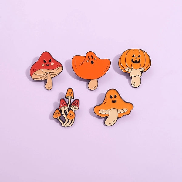 Cartoon Style Basic Pin Cartoon Character Mushroom Alloy Stoving Varnish Unisex Brooches