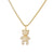 Cartoon Style Bear Heart Shape Copper Plating Inlay Zircon Sweater Chain 1 Piece