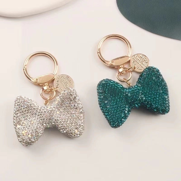 Cartoon Style Bow Knot Alloy Inlay Zircon Women's Keychain