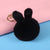 Cartoon Style Bunny Ears Alloy Plush Plating Bag Pendant Keychain