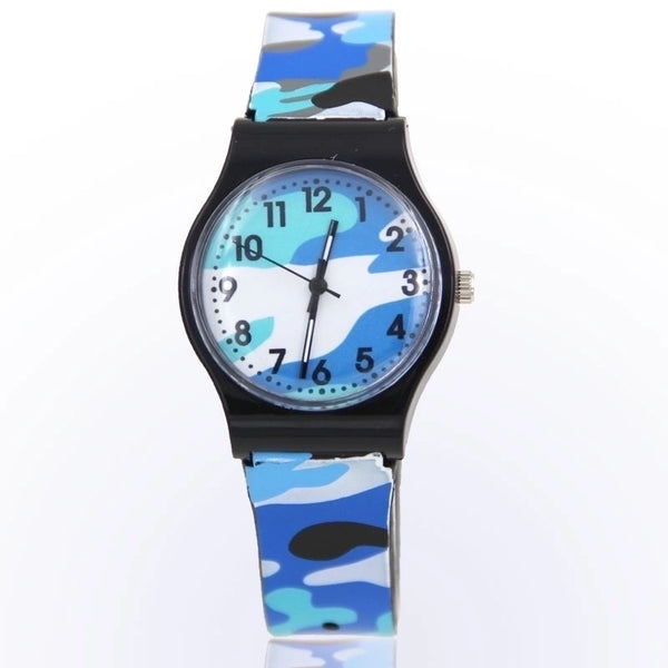 Cartoon Style Camouflage Buckle Quartz Kids Watches