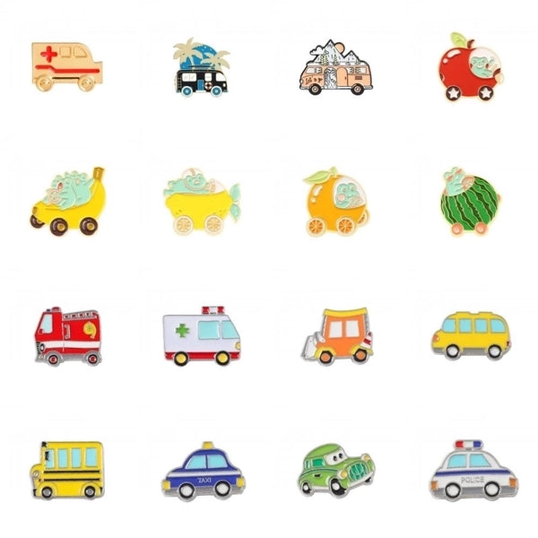 Cartoon Style Car Alloy Stoving Varnish Unisex Brooches