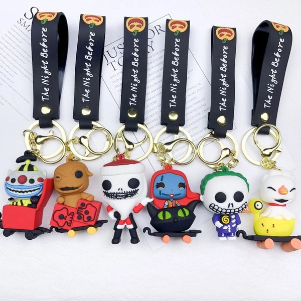 Cartoon Style Cartoon Character Skull Silica Gel Halloween Unisex Keychain