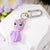 Cartoon Style Cat Alloy Resin Glass Bag Pendant Keychain