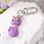 Cartoon Style Cat Alloy Resin Glass Bag Pendant Keychain