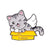 Cartoon Style Cat Alloy Stoving Varnish Unisex Brooches