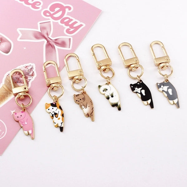 Cartoon Style Cat Zinc Alloy Women's Bag Pendant Keychain