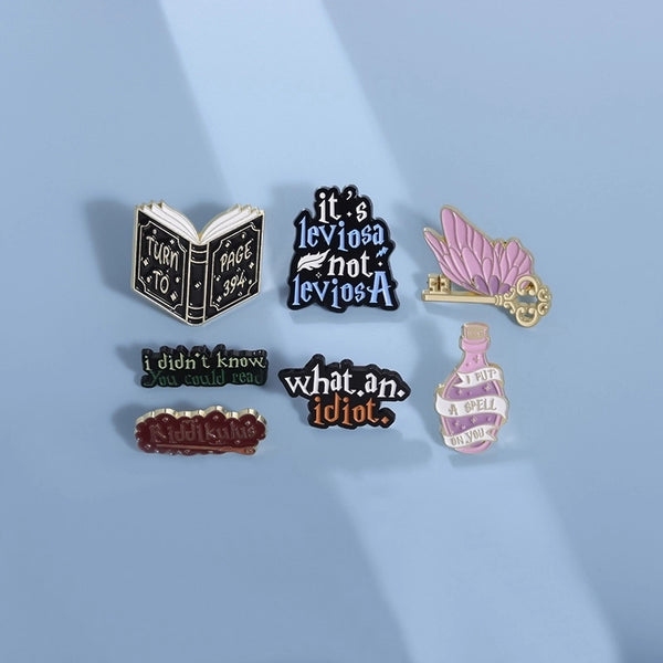 Cartoon Style Cowboy Style Book Letter Key Alloy Stamping Stoving Varnish Plating Unisex Badge Brooches Collar Pin