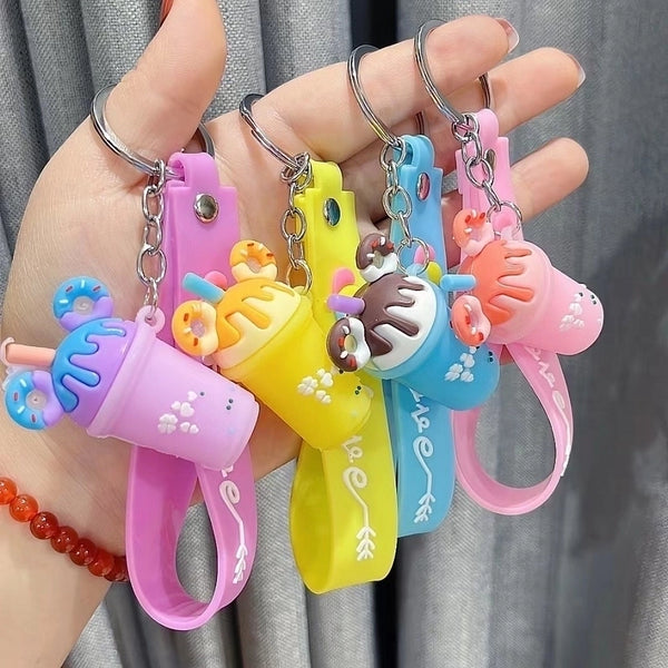 Cartoon Style Cup Pvc Alloy Unisex Bag Pendant Keychain