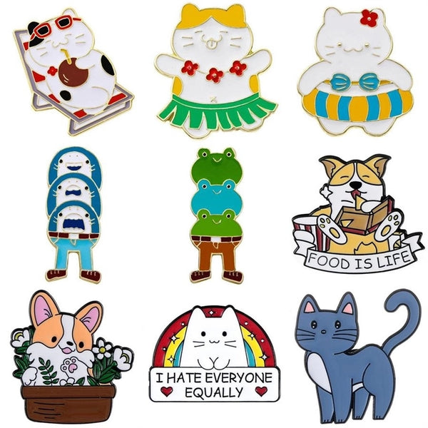 Cartoon Style Cute Animal Alloy Stoving Varnish Plating Unisex Brooches