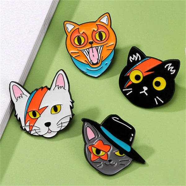 Cartoon Style Cute Animal Cat Alloy Stamping Stoving Varnish Plating Unisex Corsage Brooches Collar Pin