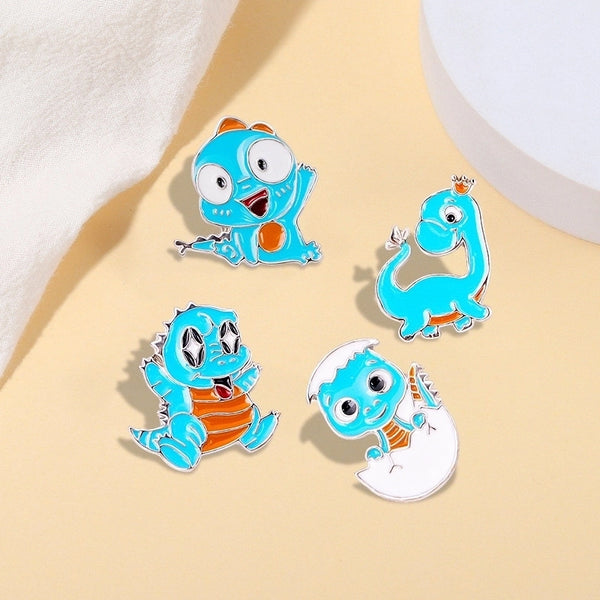 Cartoon Style Cute Cowboy Style Animal Dinosaur Alloy Stamping Stoving Varnish Plating Unisex Brooches