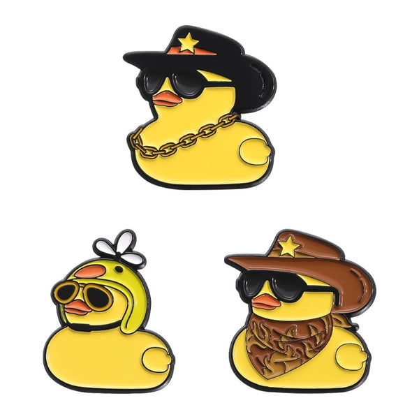 Cartoon Style Cute Cowboy Style Duck Alloy Stamping Stoving Varnish Plating Unisex Brooches