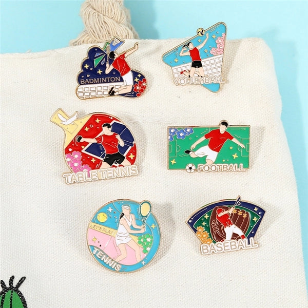 Cartoon Style Cute Cowboy Style Football Alloy Stamping Stoving Varnish Plating Unisex Brooches