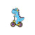 Cartoon Style Cute Cowboy Style Guitar Dinosaur Bicycle Alloy Stamping Stoving Varnish Plating Unisex Brooches