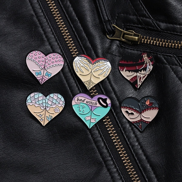 Cartoon Style Cute Cowboy Style Letter Heart Shape Alloy Stamping Stoving Varnish Women's Brooches