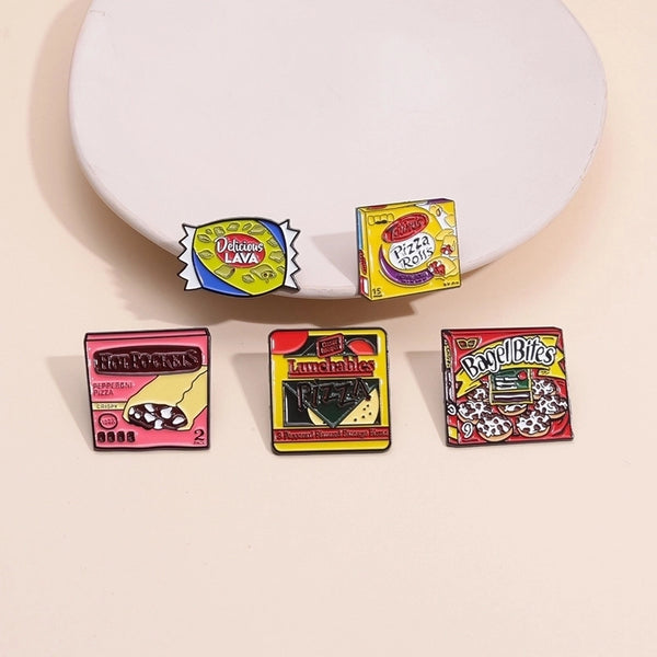 Cartoon Style Cute Cowboy Style Pin Letter Food Alloy Stamping Stoving Varnish Plating Unisex Badge Brooches Collar Pin