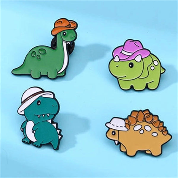 Cartoon Style Cute Dinosaur Alloy Printing Women's Brooches