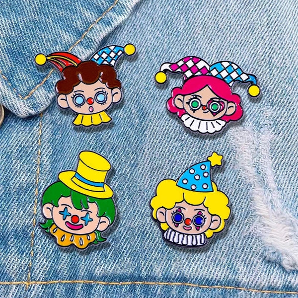 Cartoon Style Cute Funny Cartoon Character Clown Alloy Stamping Stoving Varnish Plating Unisex Brooches Collar Pin