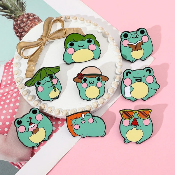 Cartoon Style Cute Funny Pin Cartoon Frog Alloy Stamping Stoving Varnish Plating Unisex Brooches