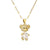 Cartoon Style Cute Little Bear Stainless Steel Copper Plating Inlay Pearl Zircon Gold Plated Pendant Necklace