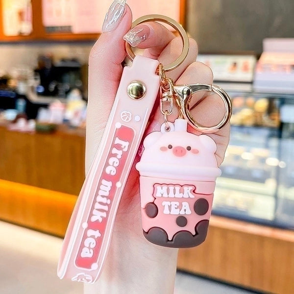 Cartoon Style Cute Pig Silica Gel Women's Keychain