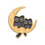 Cartoon Style Cute Pin Book Moon Cat Alloy Plating Unisex Brooches