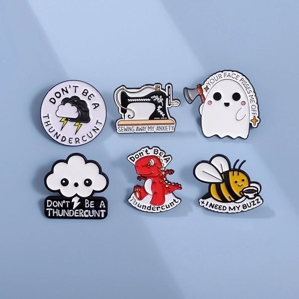 Cartoon Style Cute Pin Clouds Dinosaur Alloy Plating Unisex Brooches