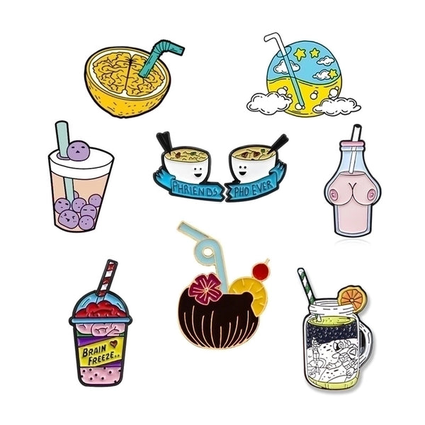 Cartoon Style Cute Pin Cup Alloy Stoving Varnish Women'S Brooches