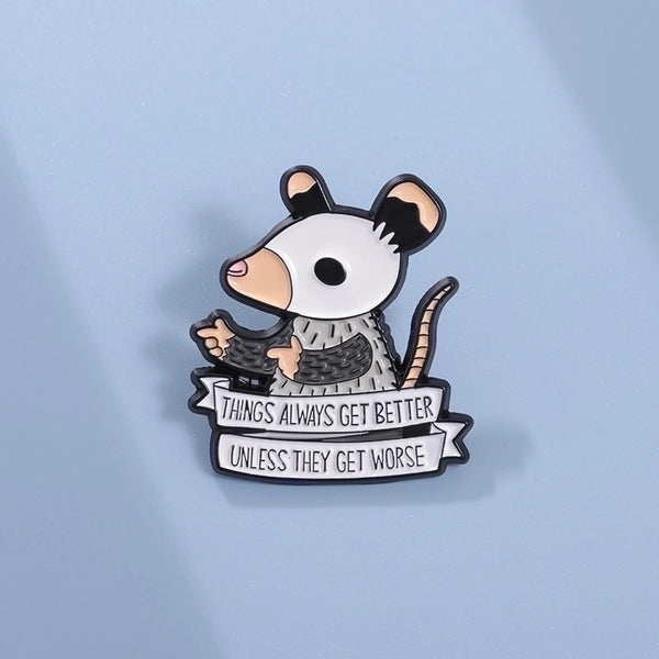 Cartoon Style Cute Pin Letter Mouse Alloy Plating Unisex Brooches