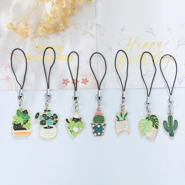 Cartoon Style Cute Plant Alloy Asymmetrical Alloy Keychain