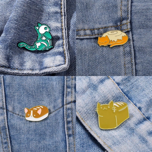 Cartoon Style Cute Preppy Style Pin Animal Cat Cake Alloy Stamping Stoving Varnish Plating Unisex Brooches Collar Pin