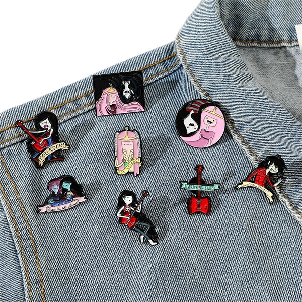 Cartoon Style Cute Rock Human Guitar Alloy Stamping Stoving Varnish Plating Unisex Brooches