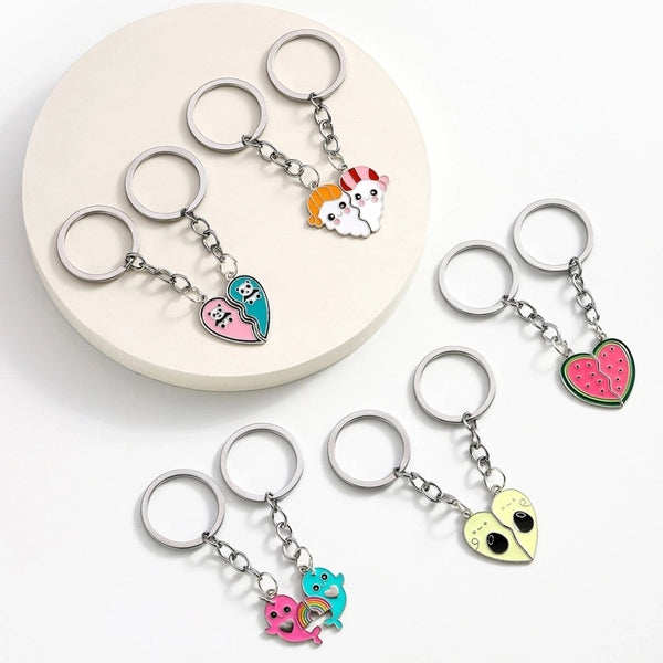 Cartoon Style Dolphin Panda Heart Shape Alloy Unisex Bag Pendant Keychain