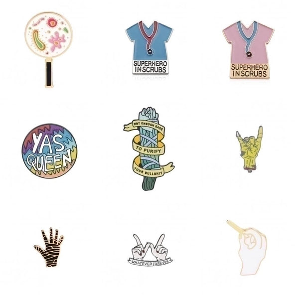 Cartoon Style Gesture Clothes Alloy Metal Stoving Varnish Plating Unisex Brooches