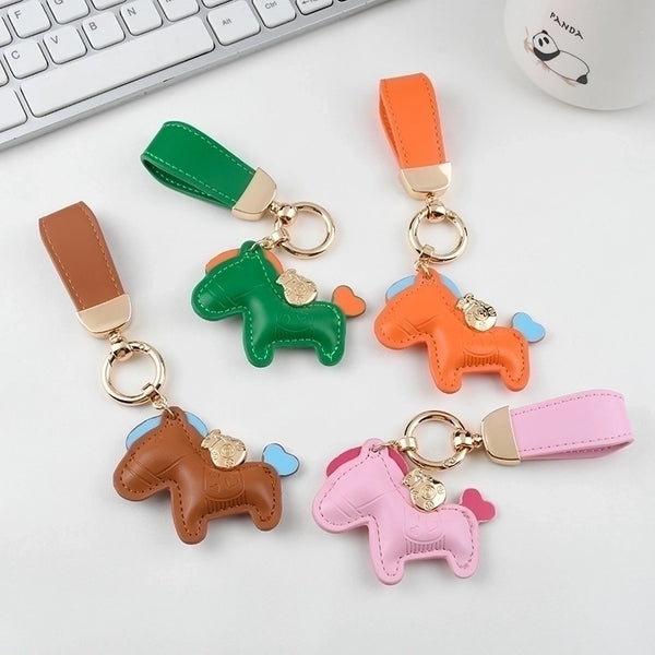 Cartoon Style Horse Pu Leather Unisex Keychain