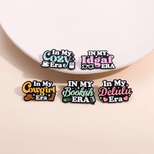 Cartoon Style Letter Alloy Stamping Stoving Varnish Plating Women's Brooches