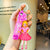 Cartoon Style Letter Silica Gel Women's Bag Pendant Keychain