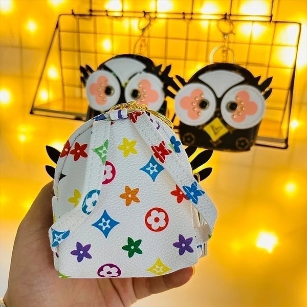 Cartoon Style Owl Pu Leather Unisex Bag Pendant Keychain