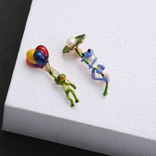 Cartoon Style Pin Animal Alloy Enamel Inlay Artificial Gemstones Unisex Brooches