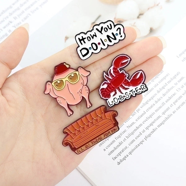 Cartoon Style Pin Animal Alloy Stoving Varnish Plating Unisex Brooches