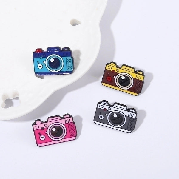 Cartoon Style Pin Camera Alloy Stoving Varnish Unisex Brooches