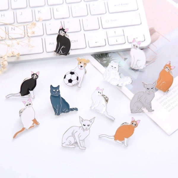 Cartoon Style Pin Cat Alloy Enamel Unisex Brooches