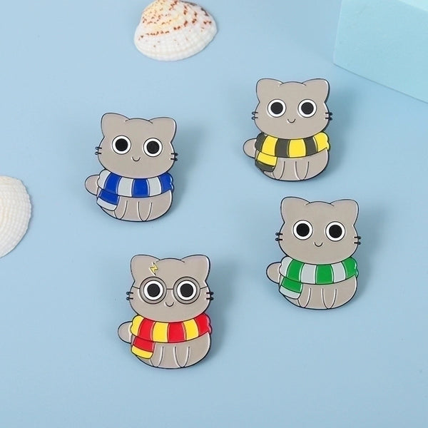 Cartoon Style Pin Cat Alloy Plating Unisex Brooches