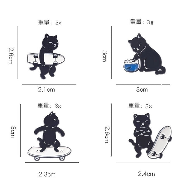 Cartoon Style Pin Cat Alloy Stoving Varnish Unisex Brooches