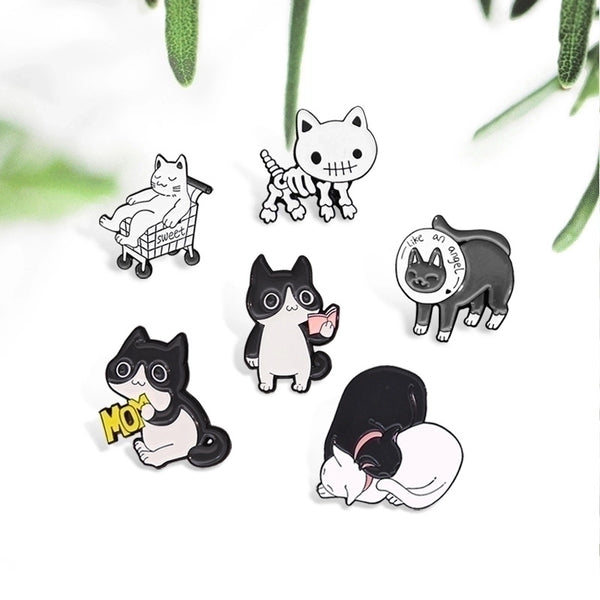 Cartoon Style Pin Cat Alloy Unisex Brooches