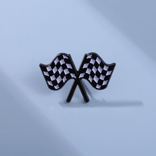 Cartoon Style Pin Checkered Alloy Plating Unisex Brooches