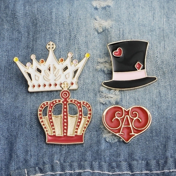 Cartoon Style Pin Crown Alloy Plating Unisex Brooches